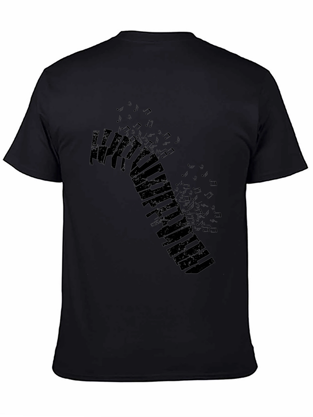 Piano Keys Graphic Black T-Shirt
