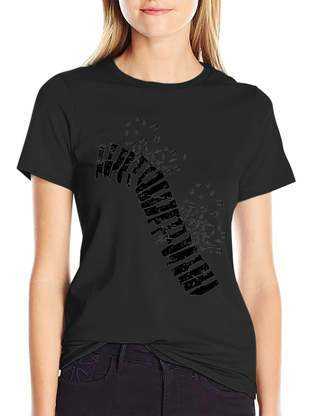 Piano Keys Graphic Black T-Shirt