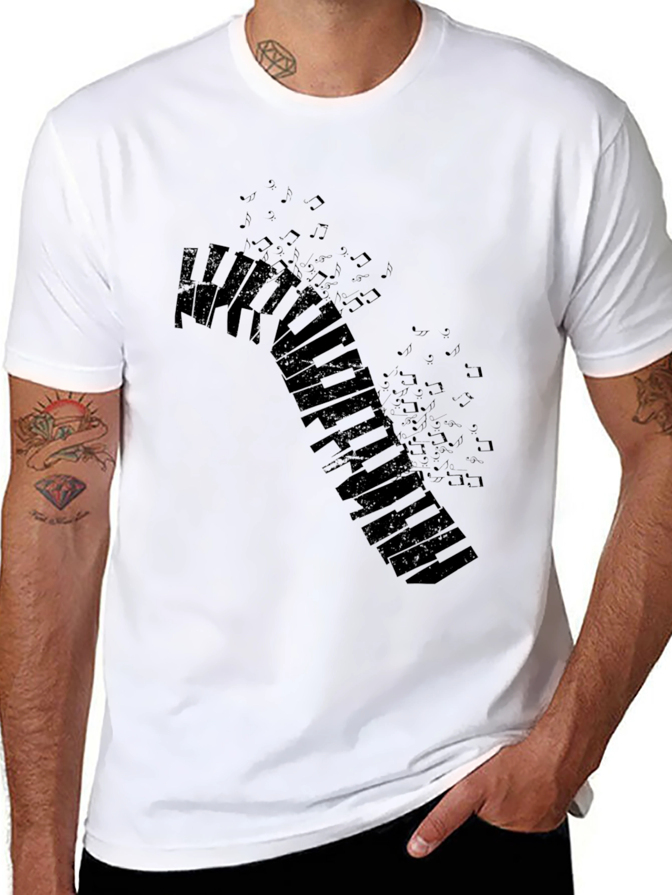 Piano Keys Graphic Black T-Shirt