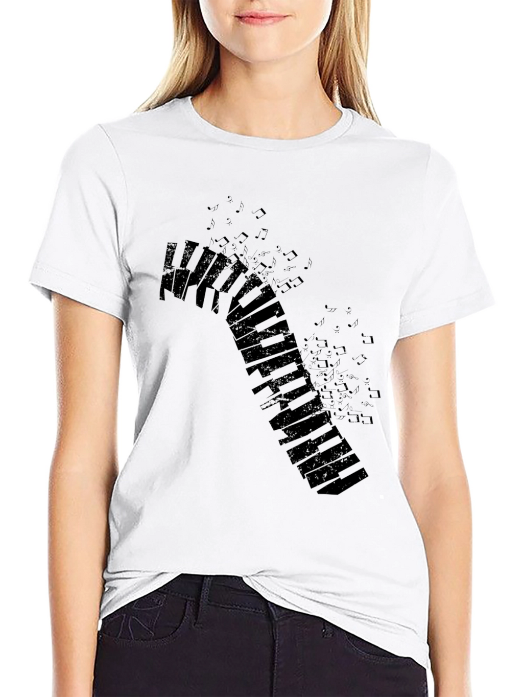 Piano Keys Graphic Black T-Shirt