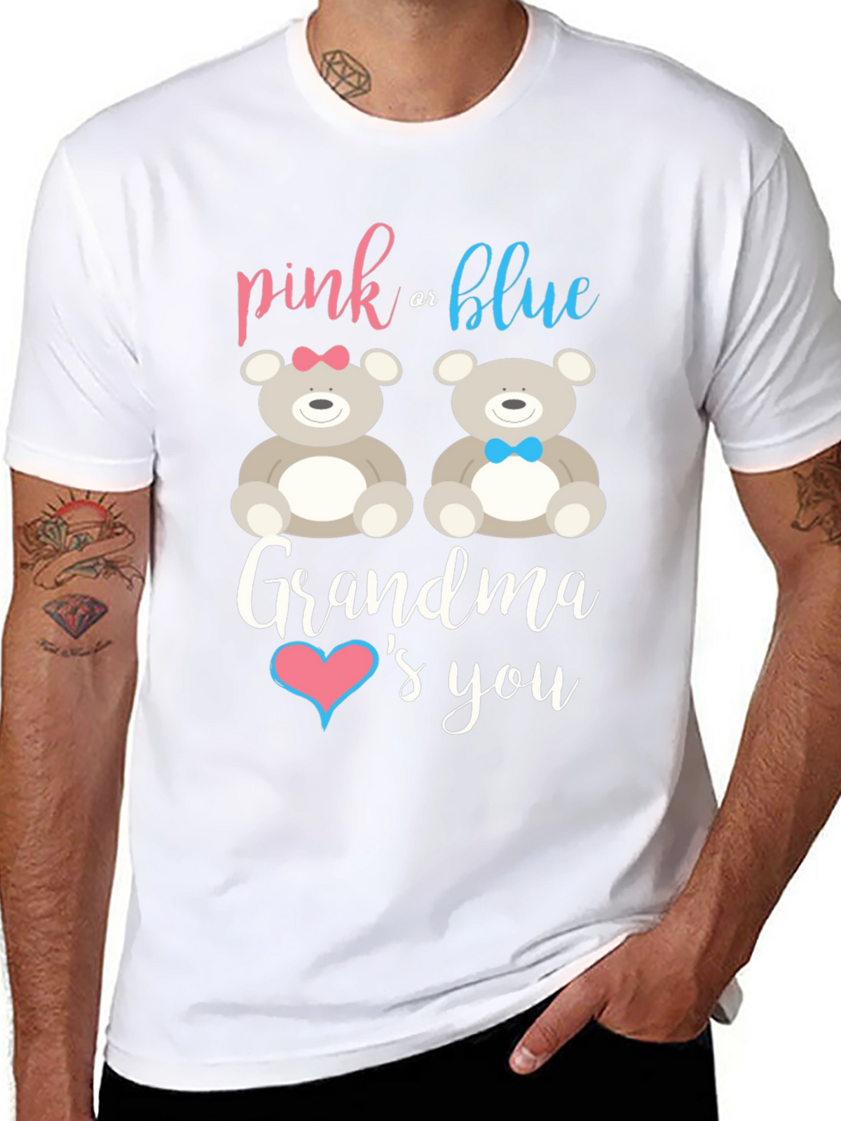 Pink or Blue Grandma Loves You Gender Reveal T-Shirt