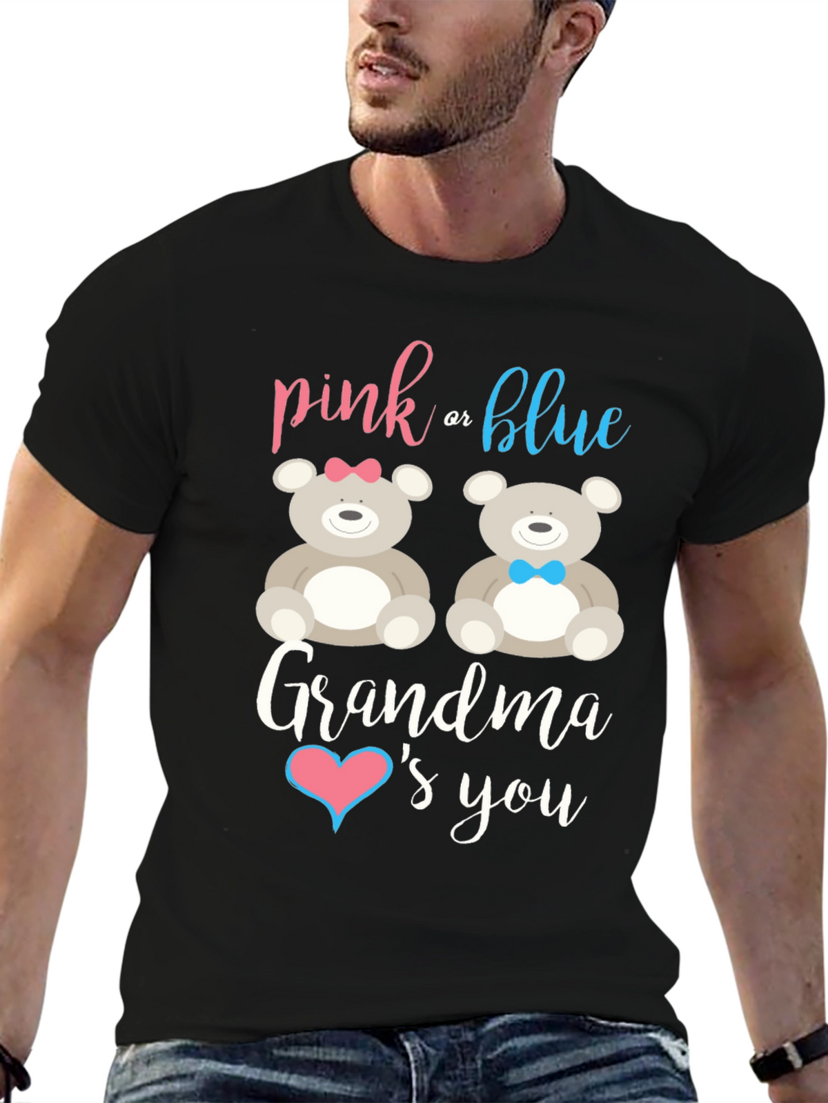 Pink or Blue Grandma Loves You Gender Reveal T-Shirt