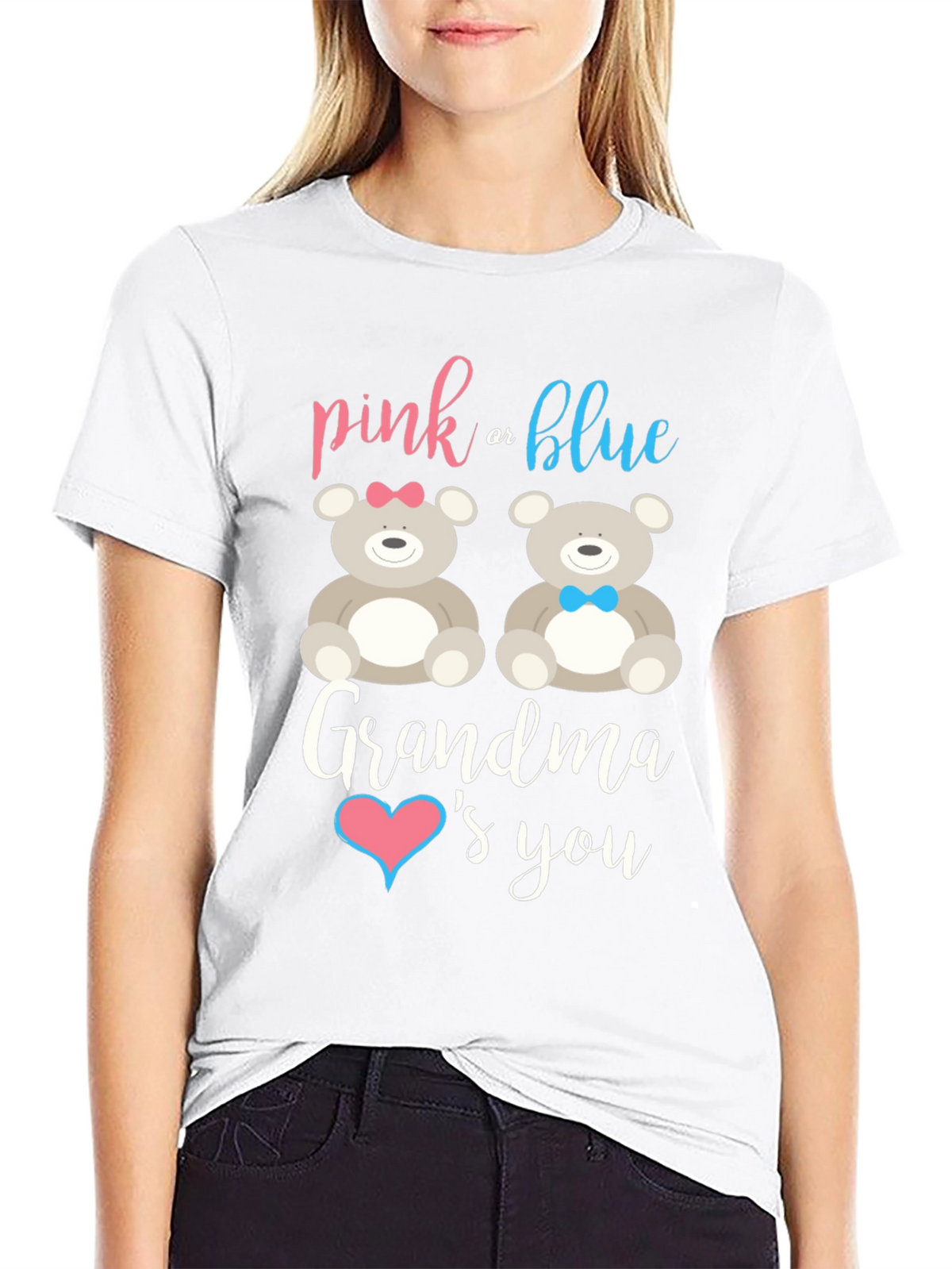 Pink or Blue Grandma Loves You Gender Reveal T-Shirt