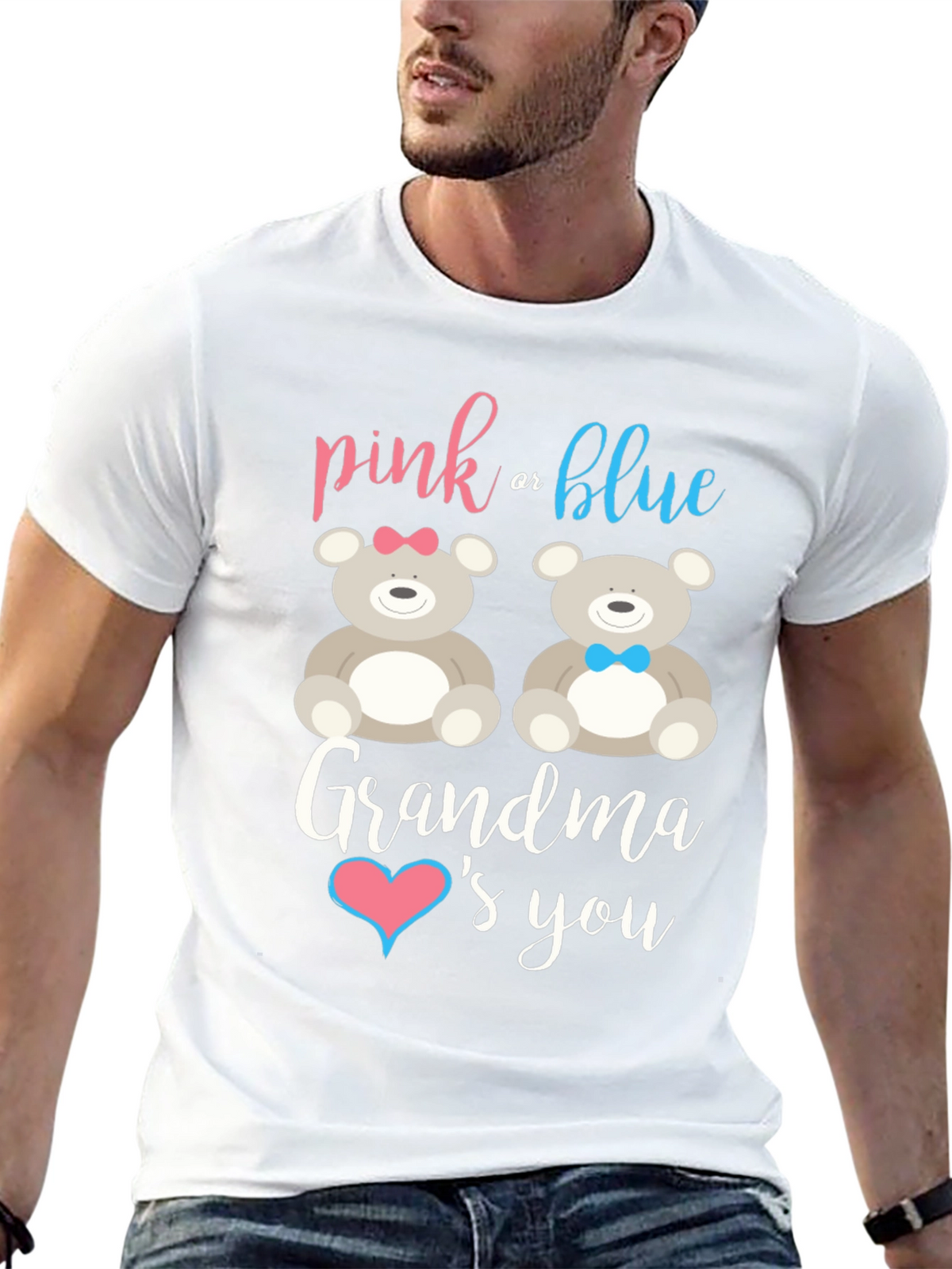 Pink or Blue Grandma Loves You Gender Reveal T-Shirt