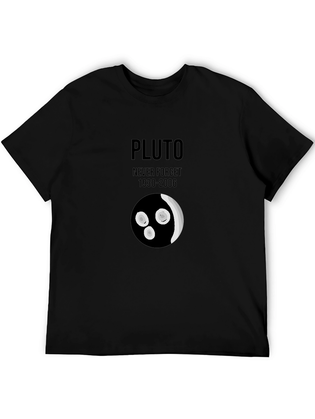 Pluto Never Forget Graphic Tee - Black Cotton T-Shirt