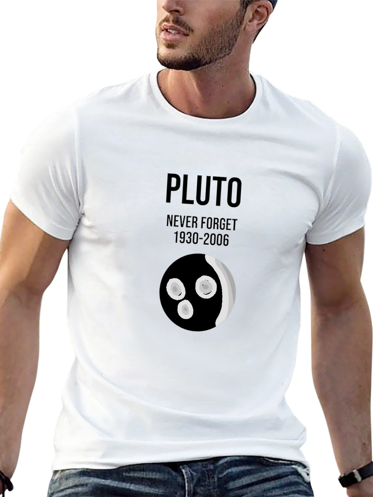 Pluto Never Forget Graphic Tee - Black Cotton T-Shirt