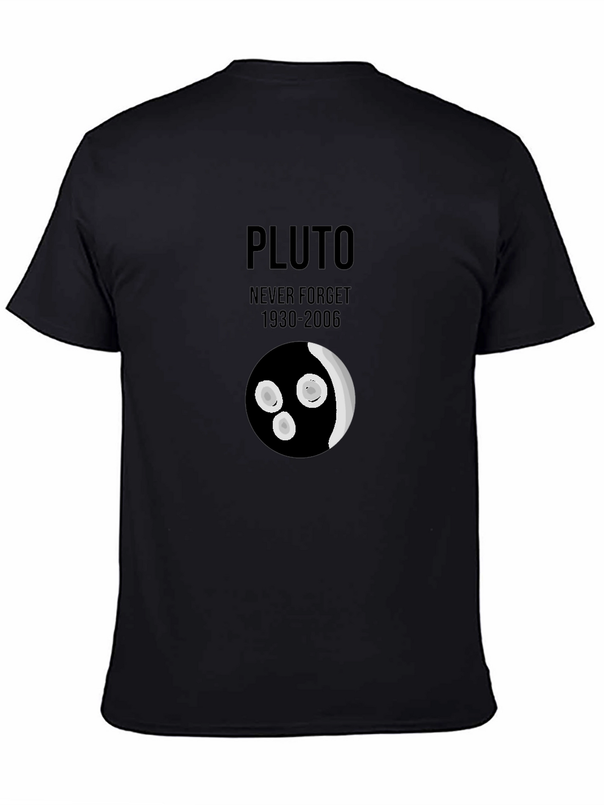 Pluto Never Forget Graphic Tee - Black Cotton T-Shirt