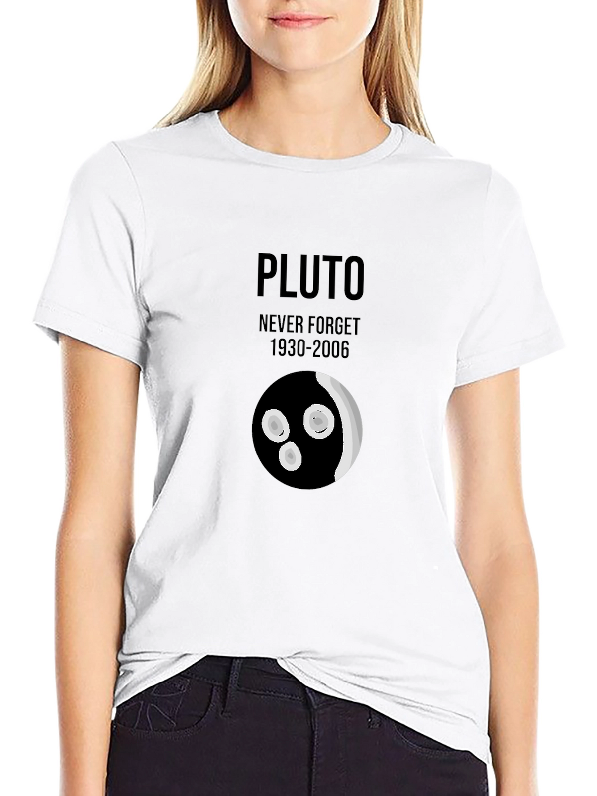 Pluto Never Forget Graphic Tee - Black Cotton T-Shirt