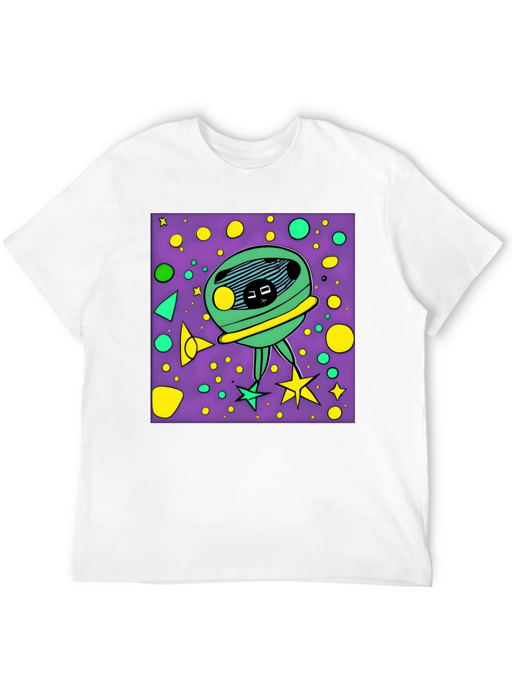 Funky Alien Graphic T-Shirt - Black Cotton Tee