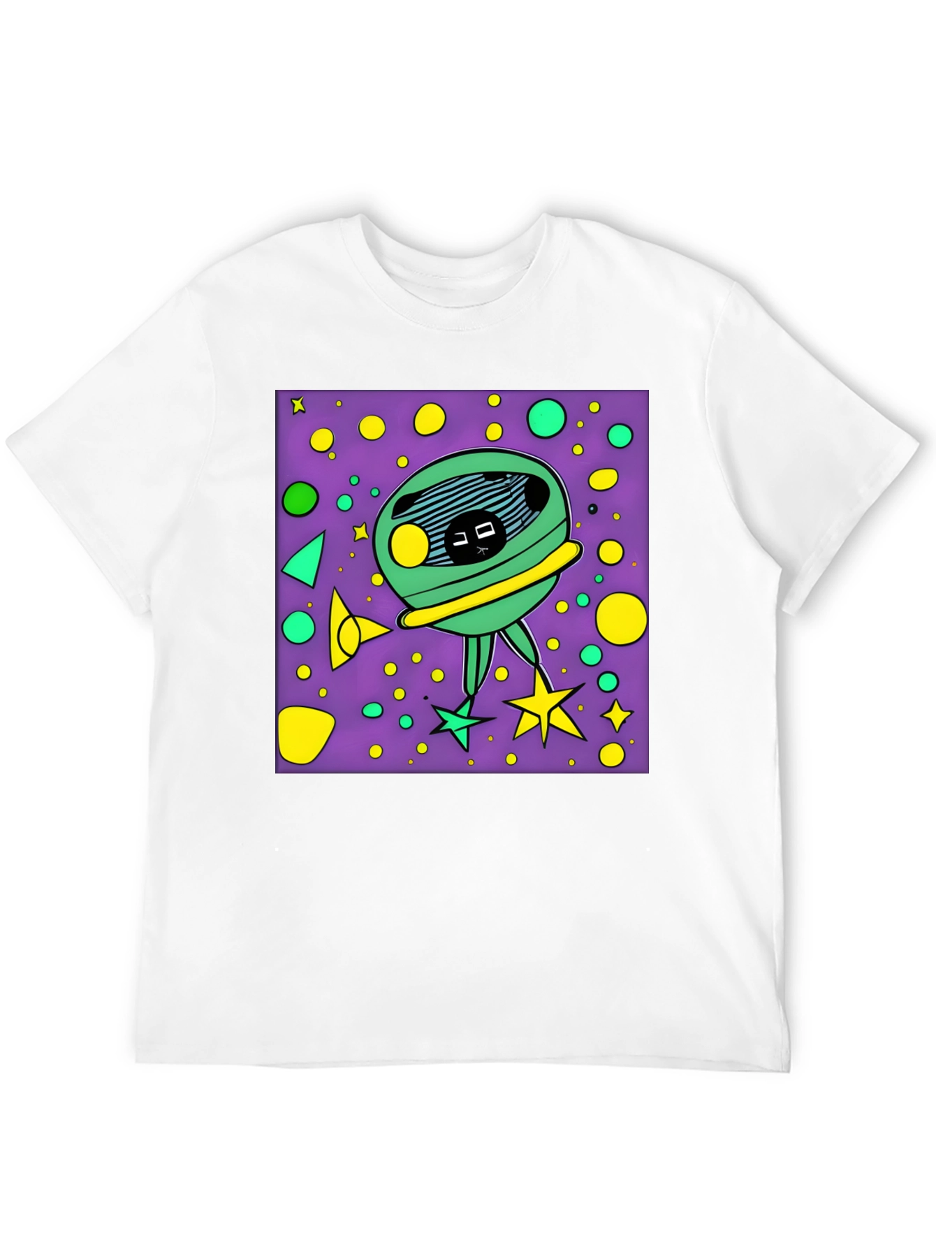 Funky Alien Graphic T-Shirt - Black Cotton Tee
