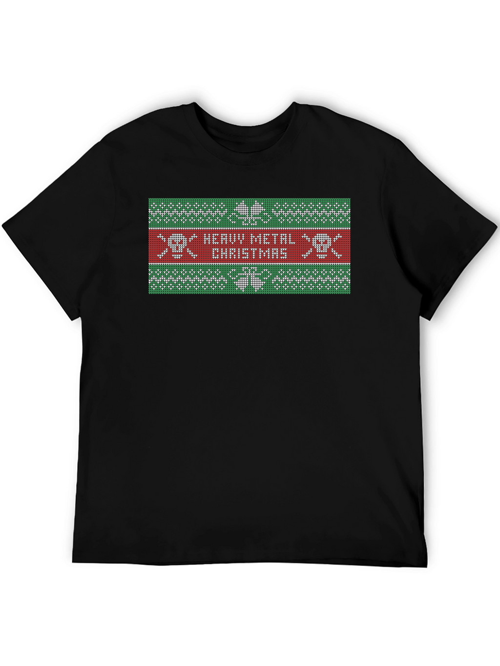 Heavy Metal Christmas Ugly Sweater Style T-Shirt
