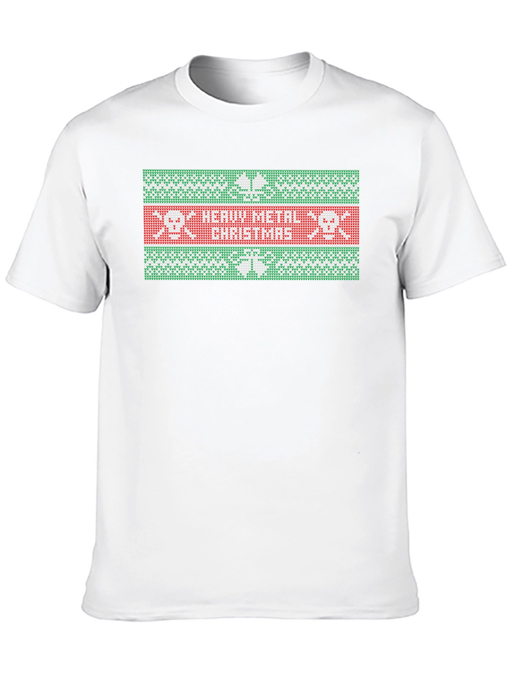 Heavy Metal Christmas Ugly Sweater Style T-Shirt