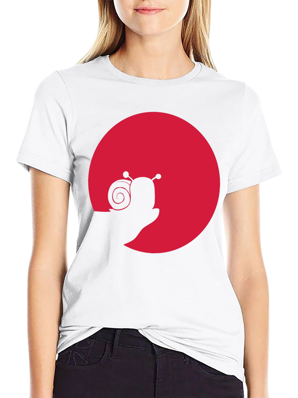 Snail Silhouette Graphic Tee - Black