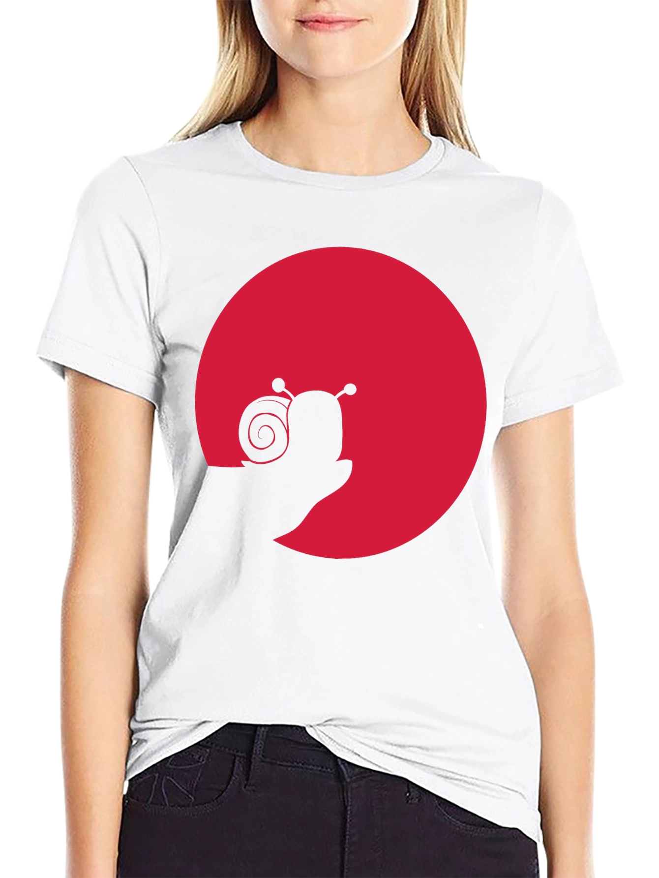 Snail Silhouette Graphic Tee - Black