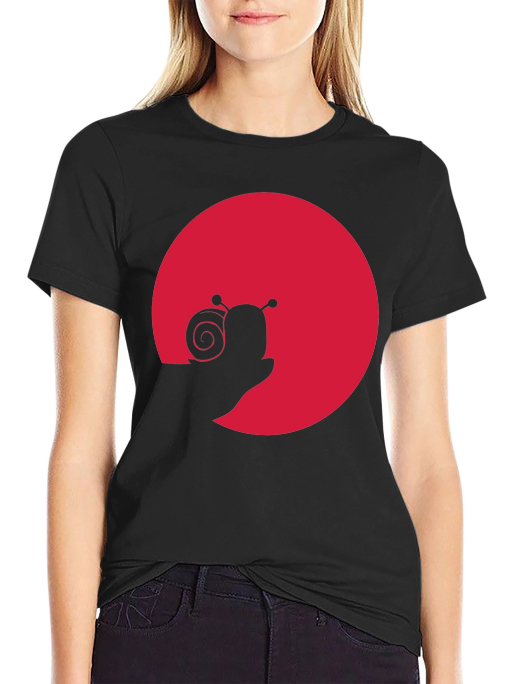 Snail Silhouette Graphic Tee - Black