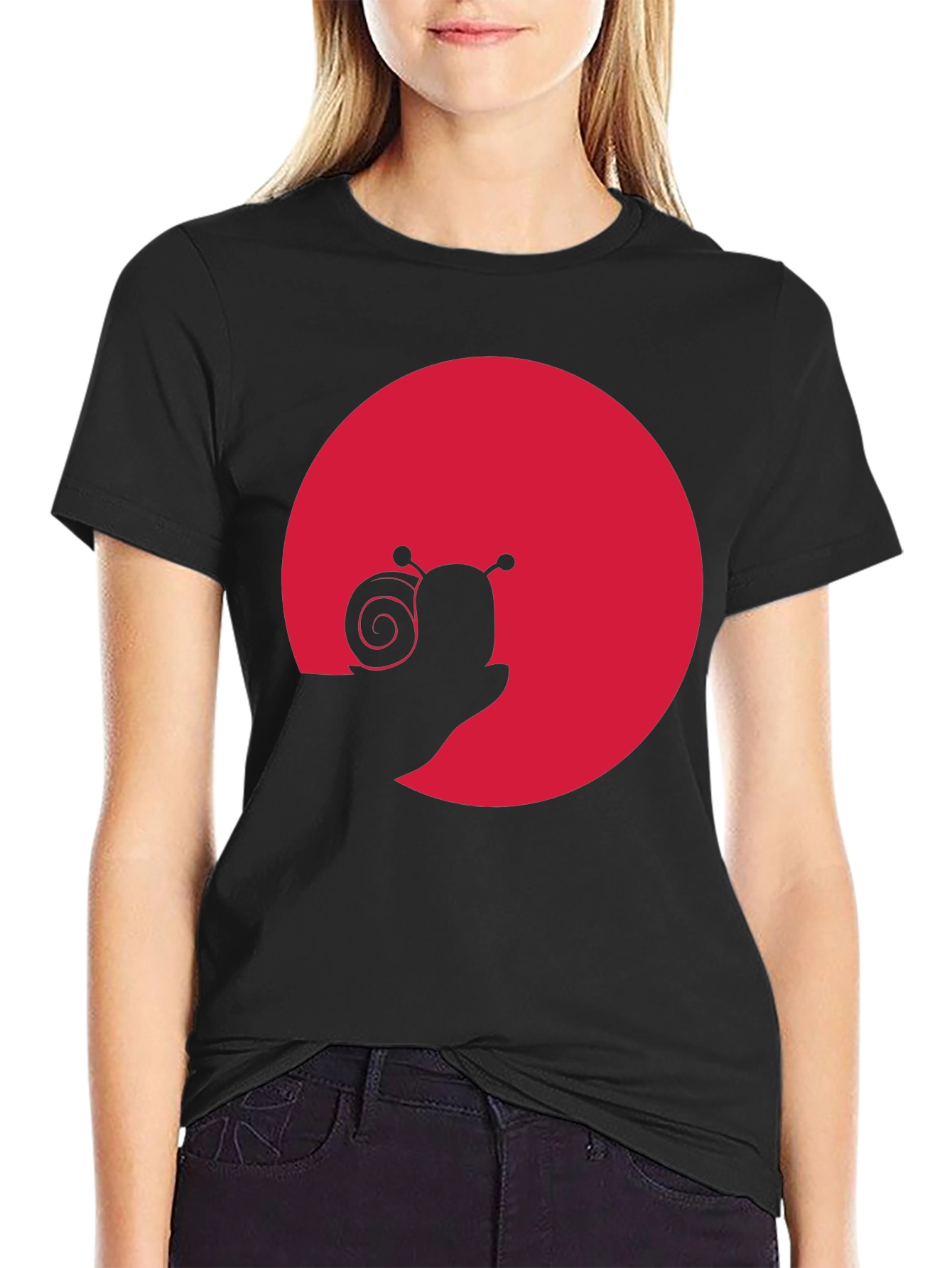 Snail Silhouette Graphic Tee - Black