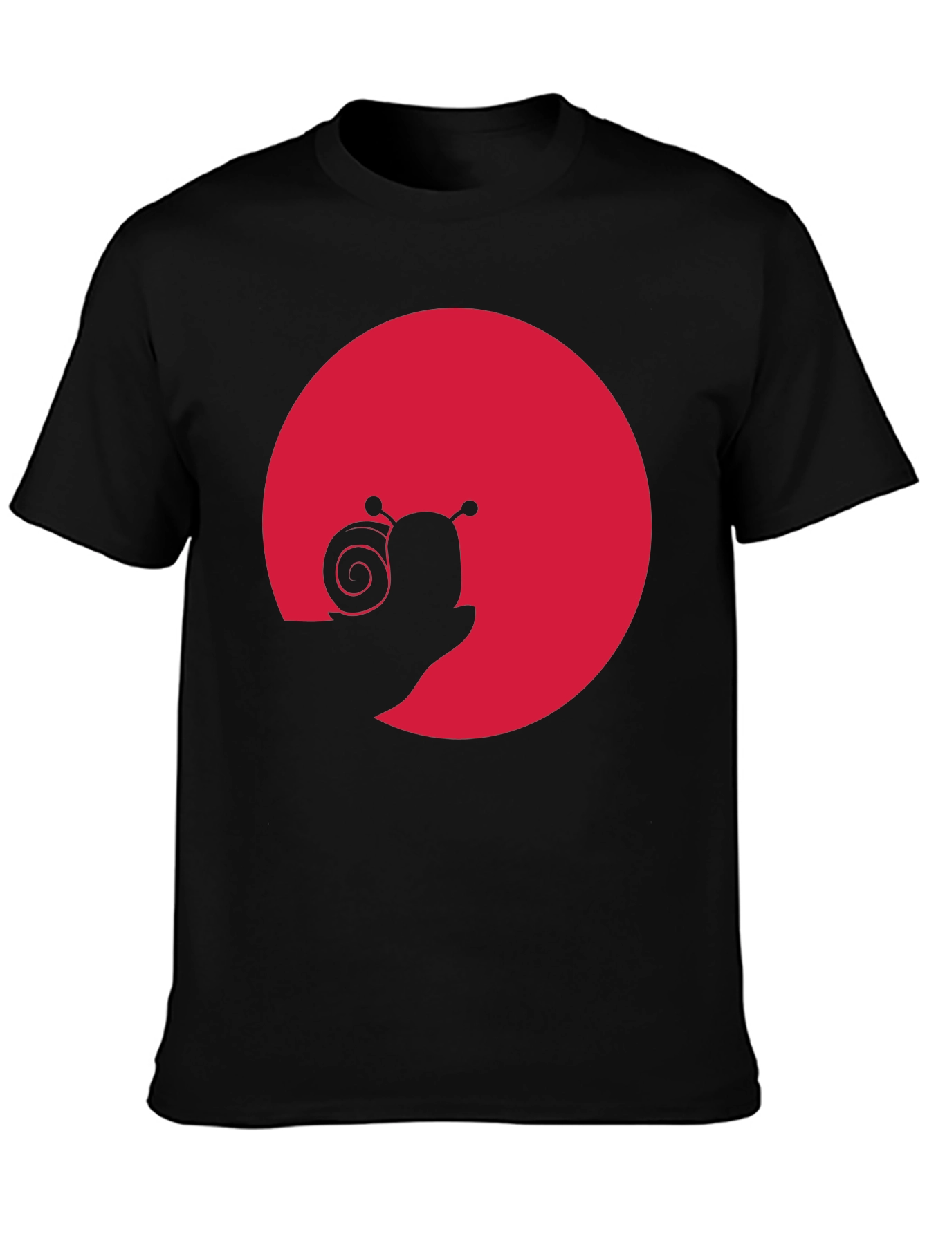 Snail Silhouette Graphic Tee - Black