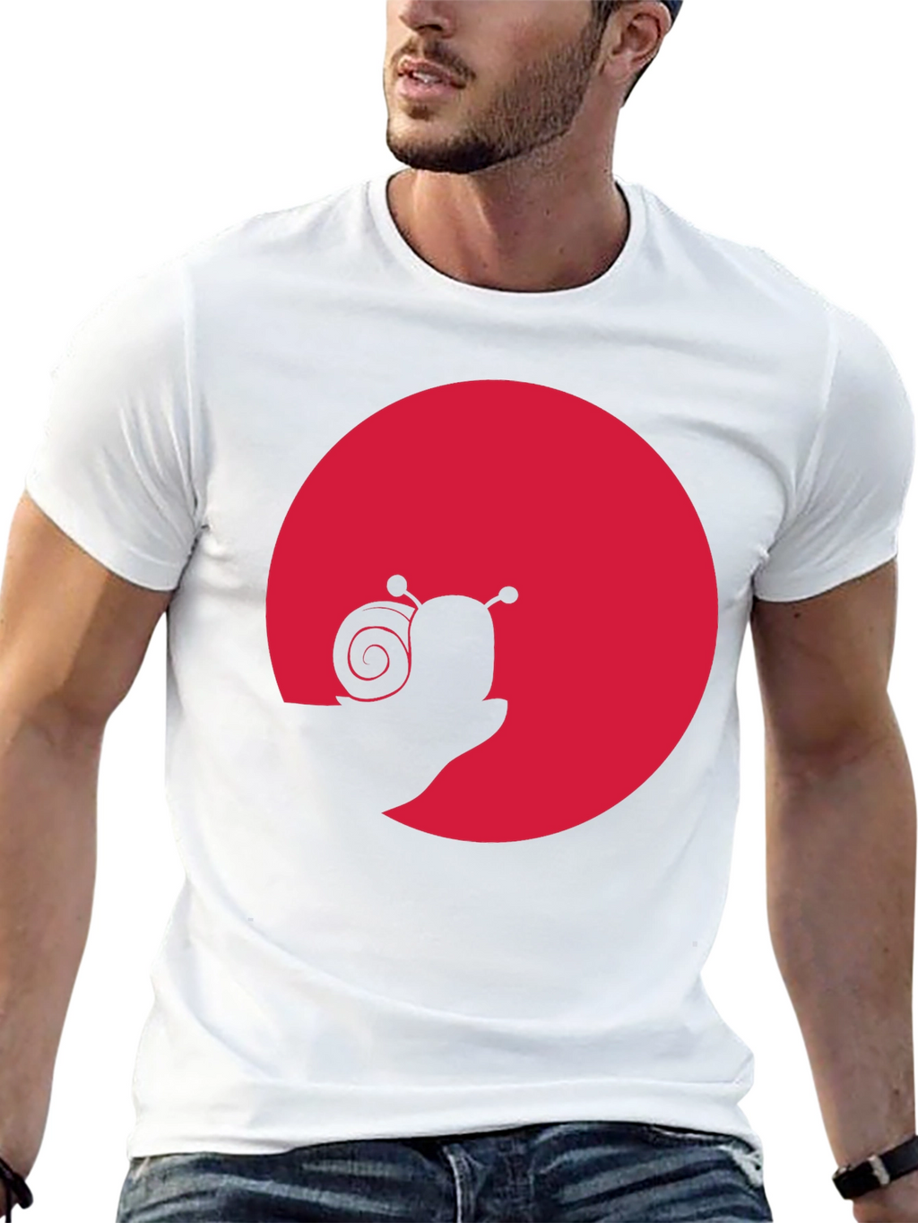 Snail Silhouette Graphic Tee - Black