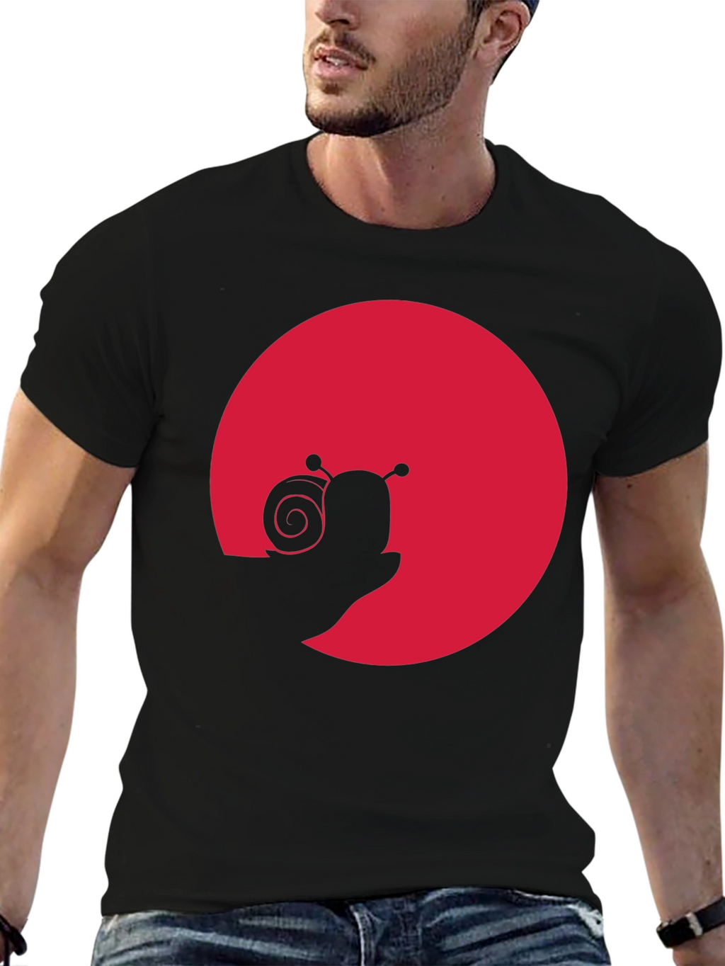 Snail Silhouette Graphic Tee - Black