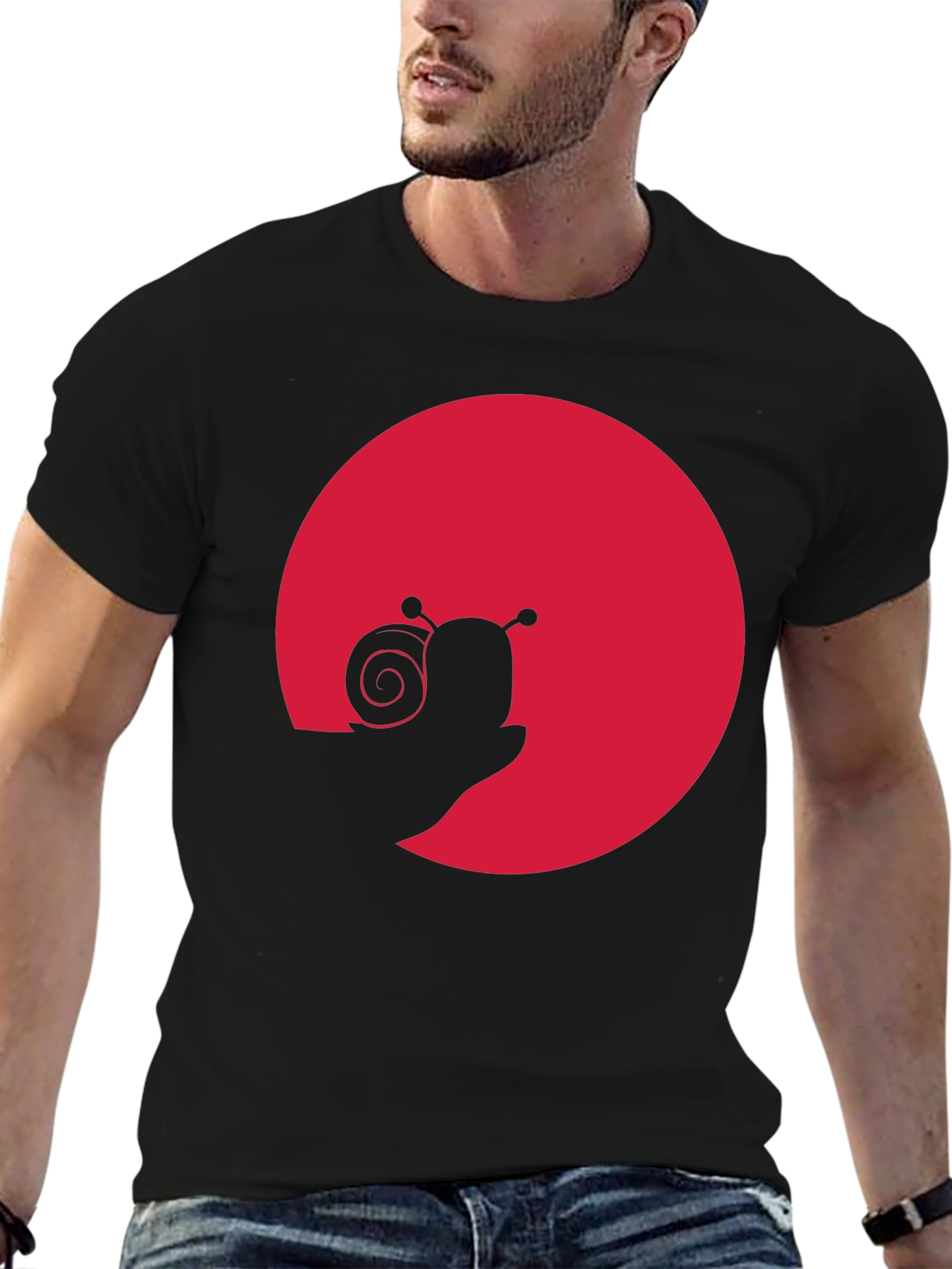 Snail Silhouette Graphic Tee - Black