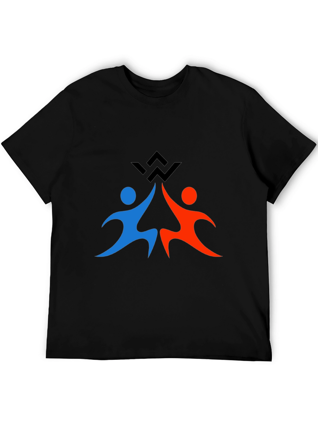 Teamwork Graphic Print Black T-Shirt