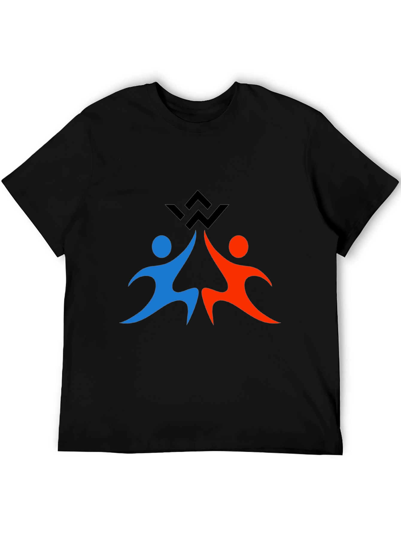 Teamwork Graphic Print Black T-Shirt