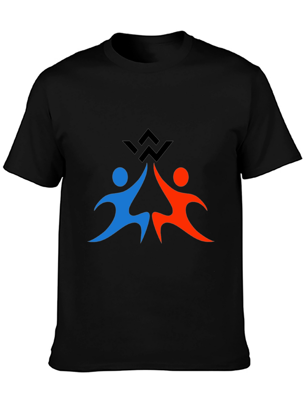 Teamwork Graphic Print Black T-Shirt