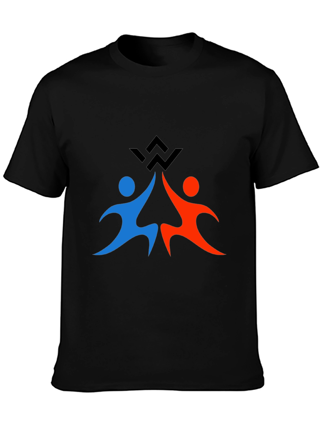 Teamwork Graphic Print Black T-Shirt