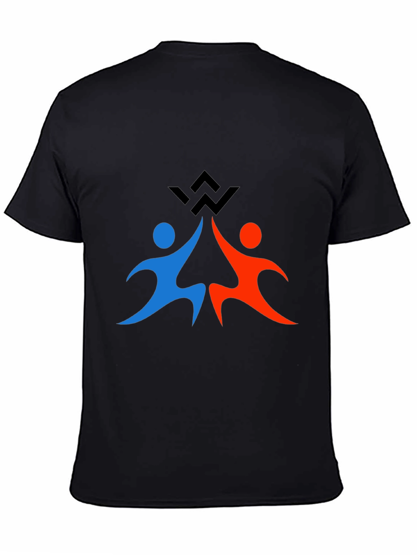 Teamwork Graphic Print Black T-Shirt