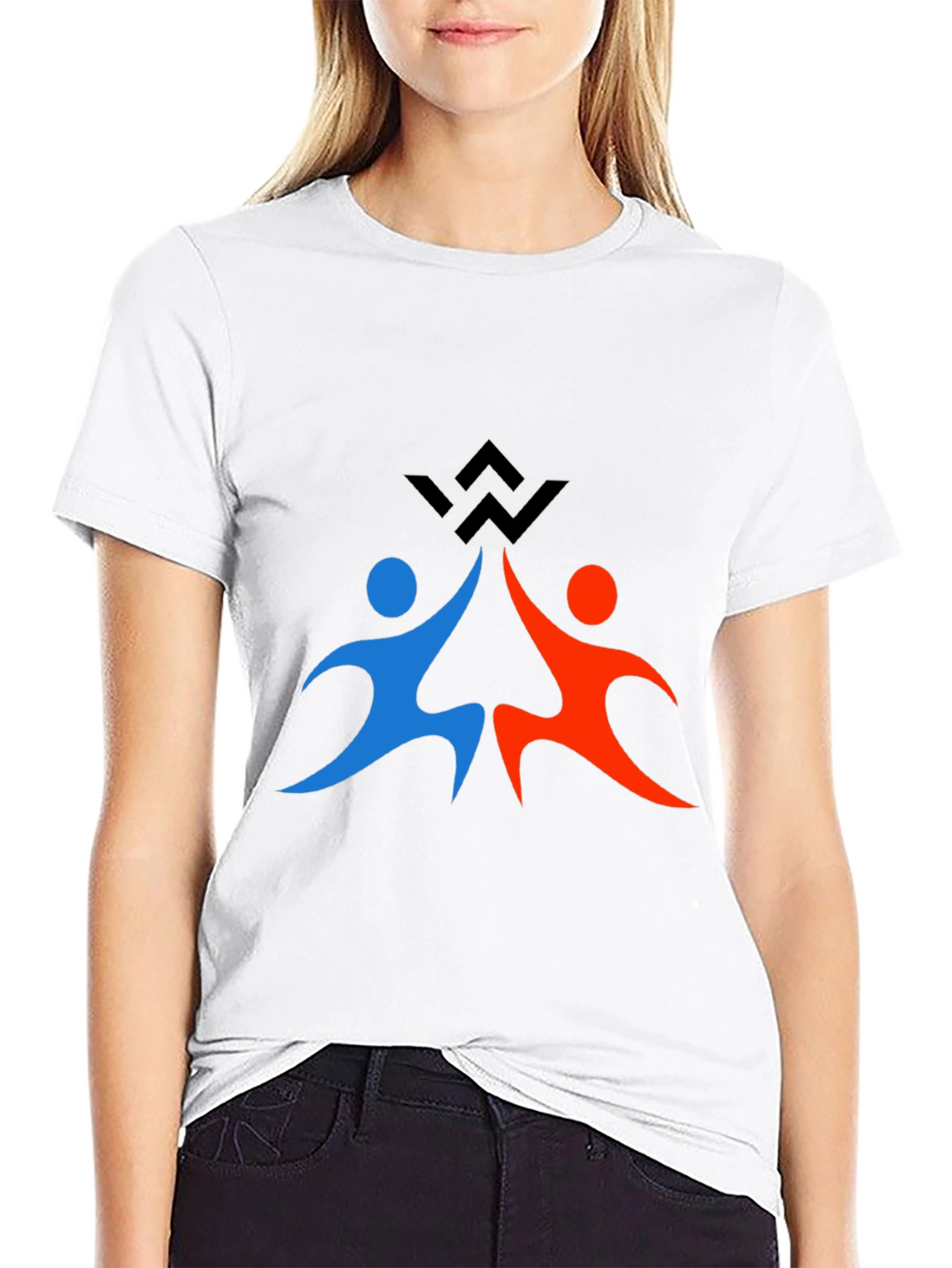 Teamwork Graphic Print Black T-Shirt