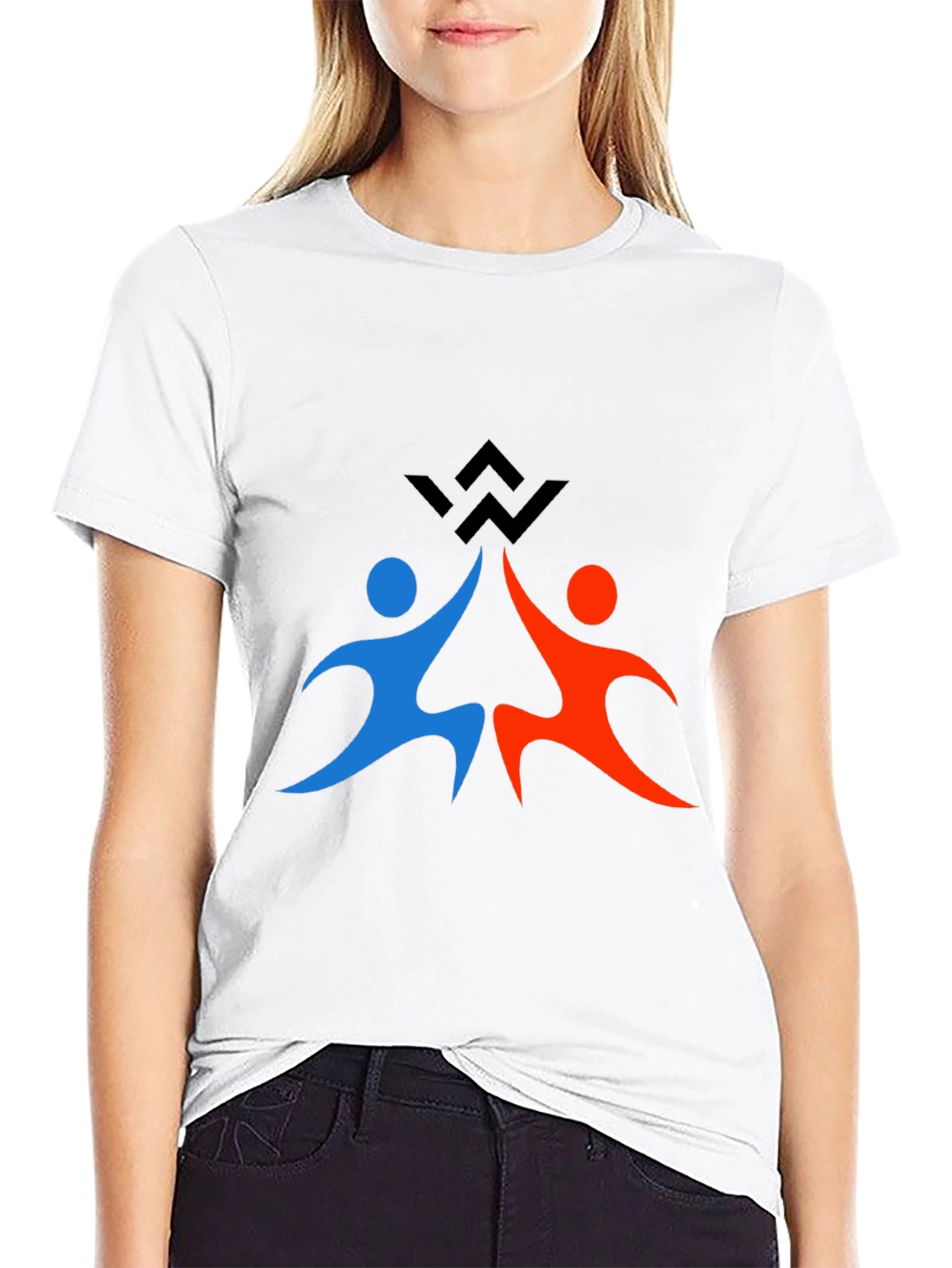 Teamwork Graphic Print Black T-Shirt