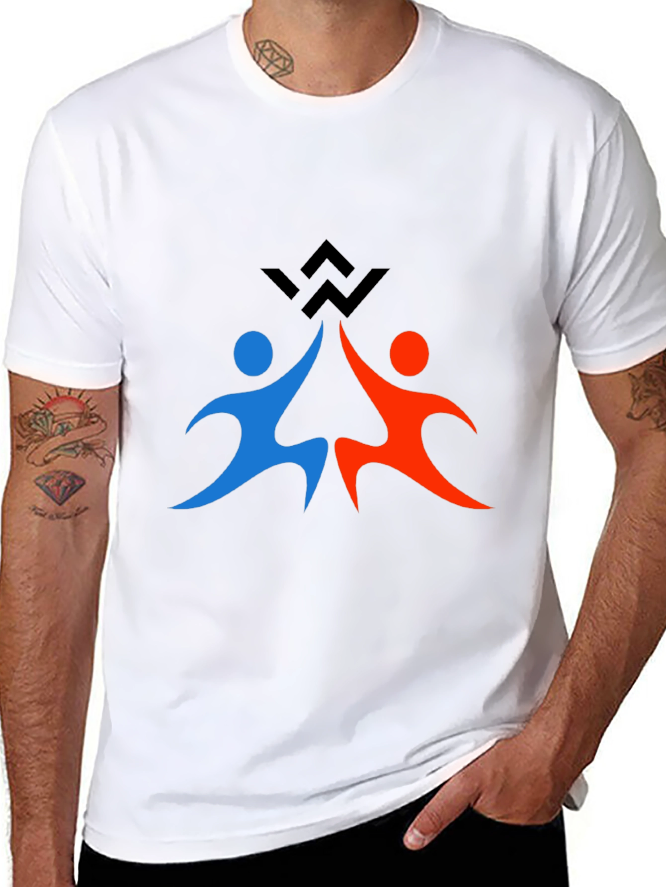 Teamwork Graphic Print Black T-Shirt