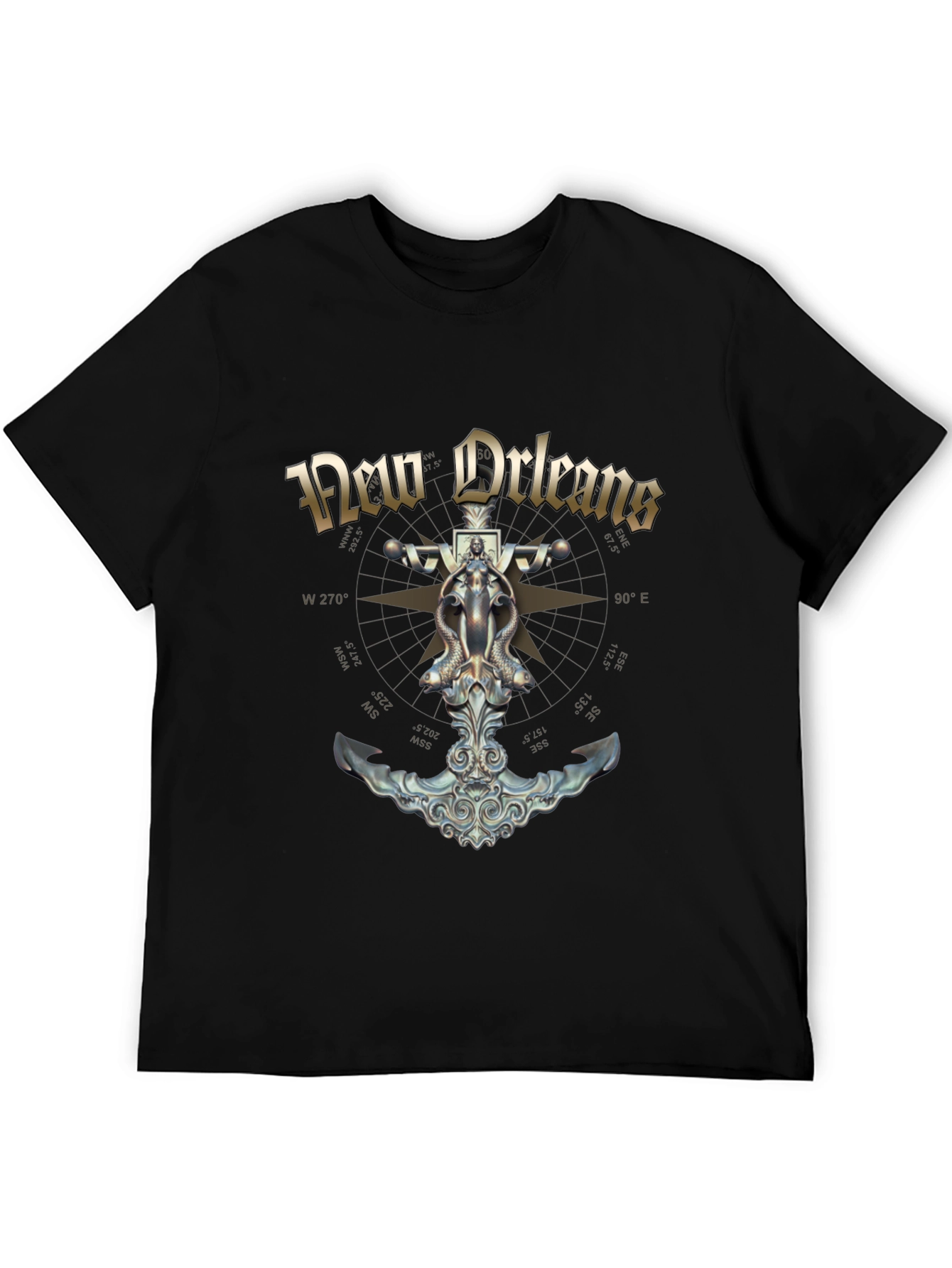 New Orleans Compass Anchor Graphic T-Shirt