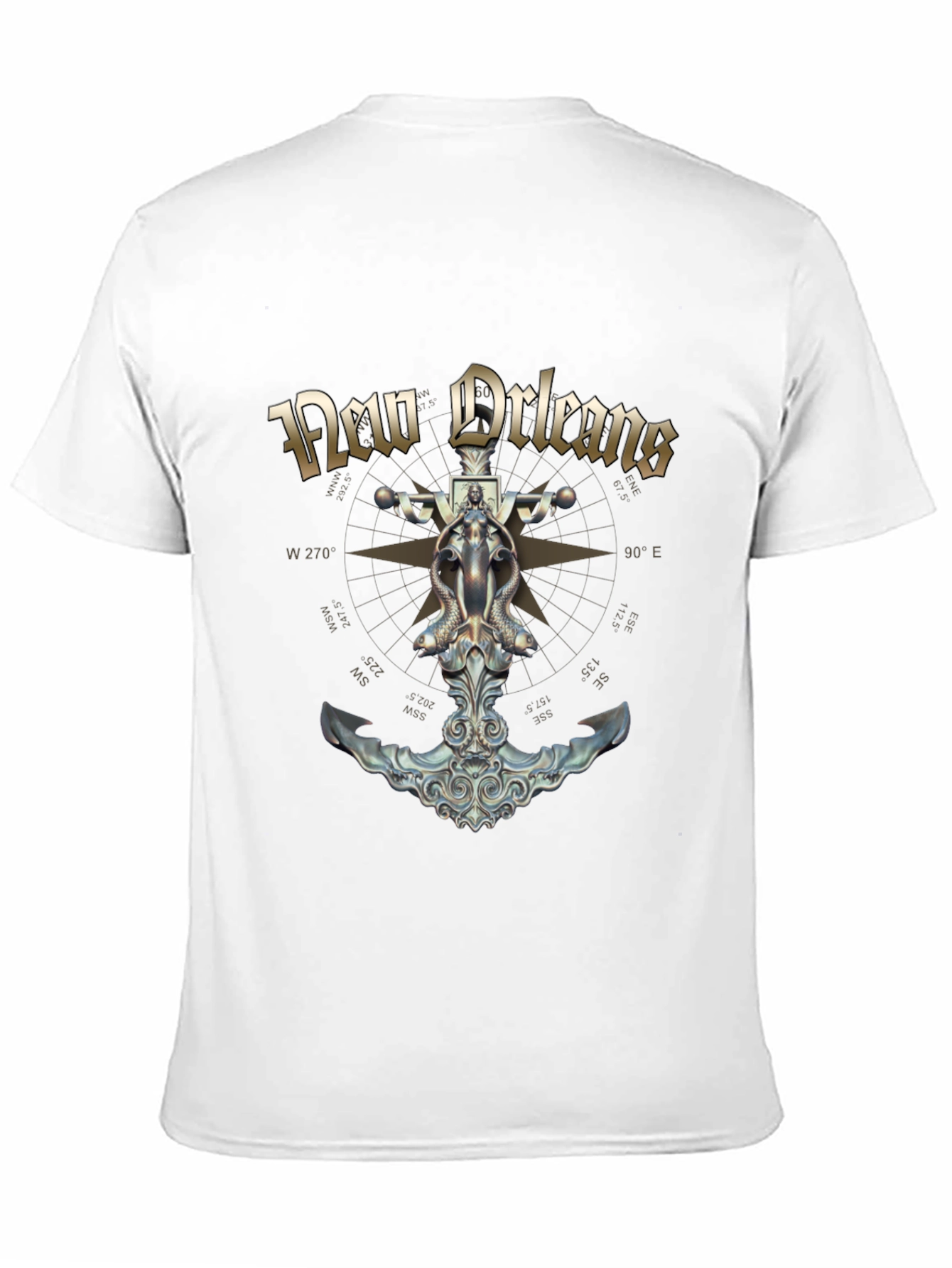 New Orleans Compass Anchor Graphic T-Shirt