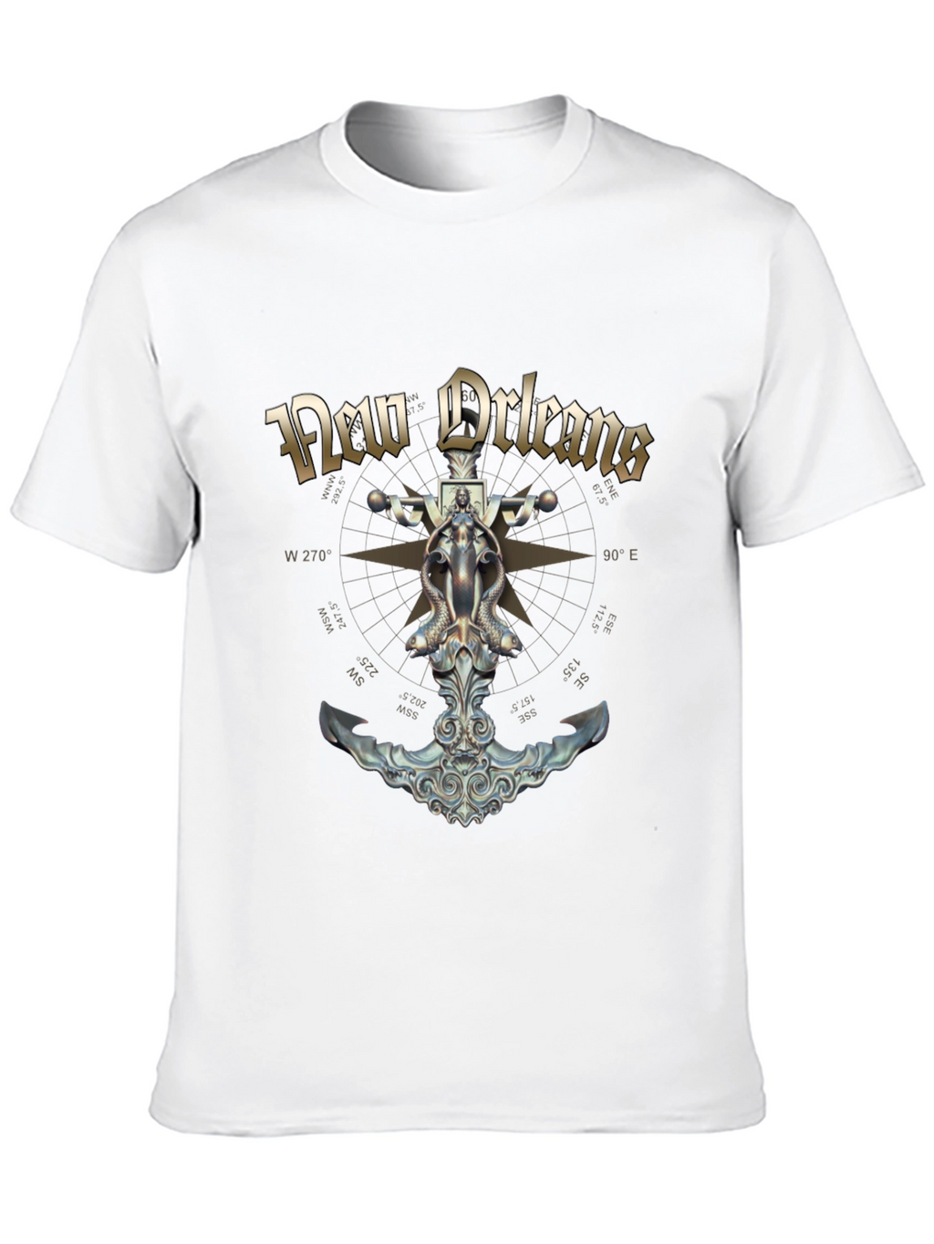 New Orleans Compass Anchor Graphic T-Shirt