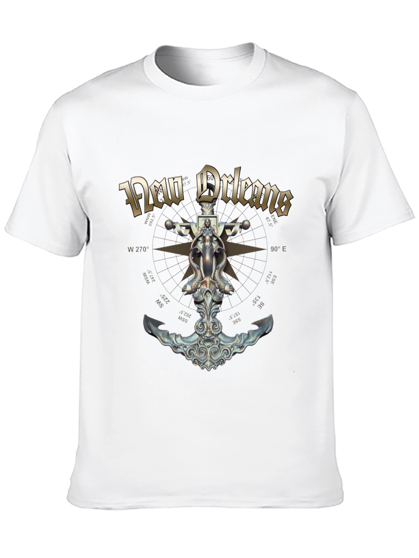New Orleans Compass Anchor Graphic T-Shirt