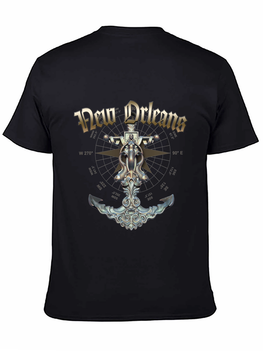 New Orleans Compass Anchor Graphic T-Shirt