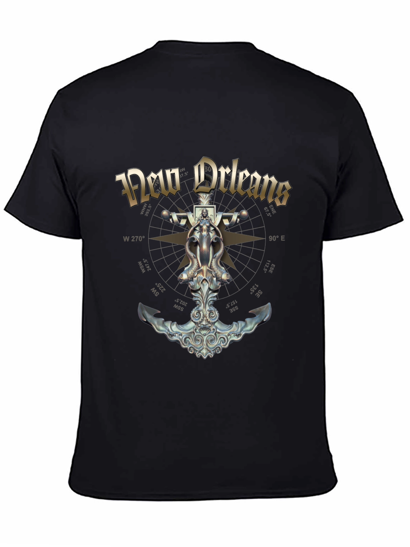 New Orleans Compass Anchor Graphic T-Shirt