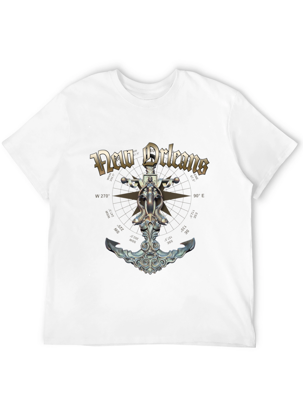 New Orleans Compass Anchor Graphic T-Shirt