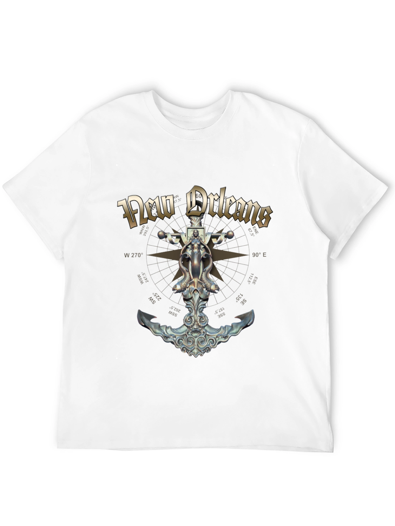 New Orleans Compass Anchor Graphic T-Shirt