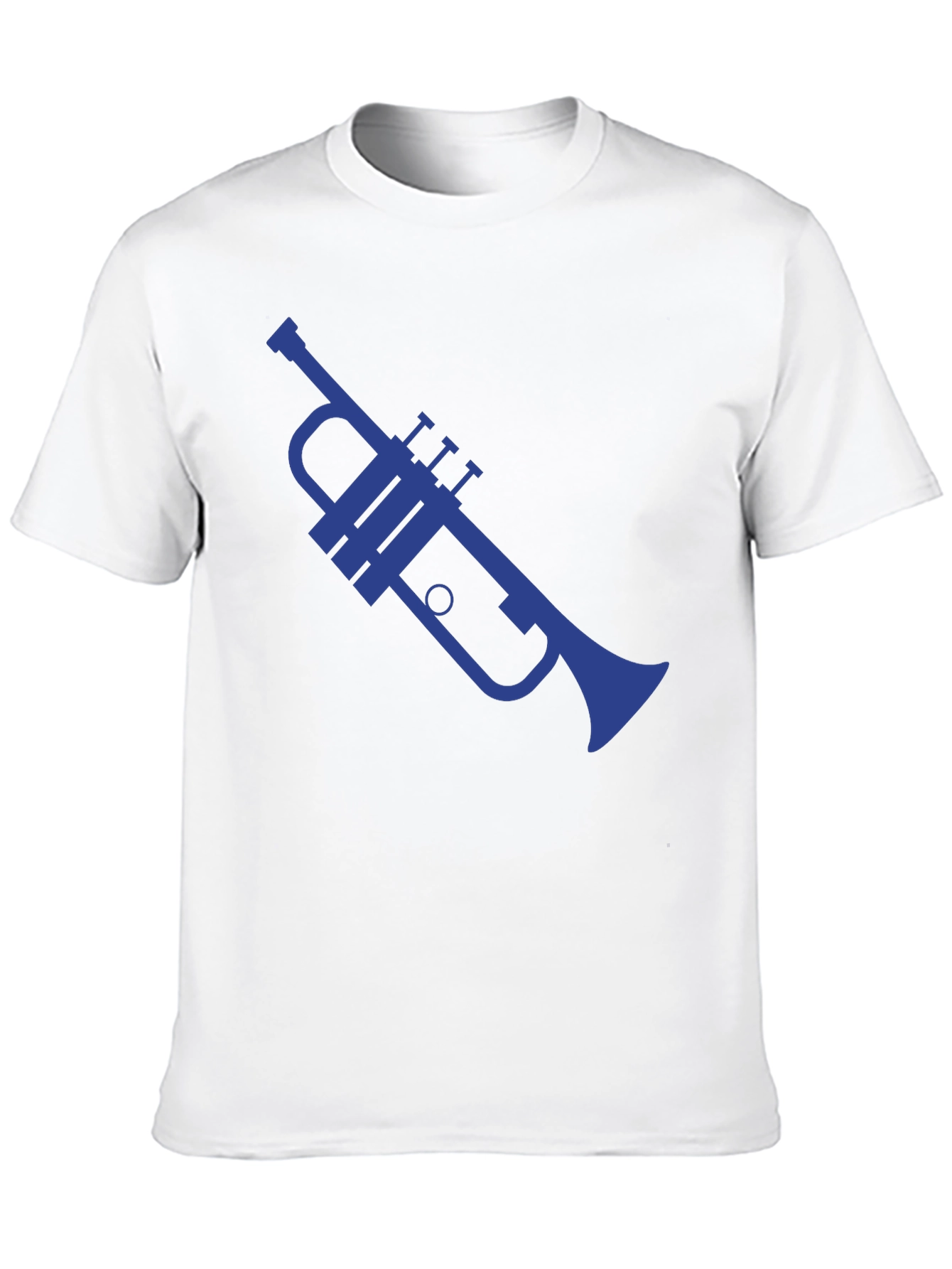 Blue Trumpet Graphic Black T-Shirt