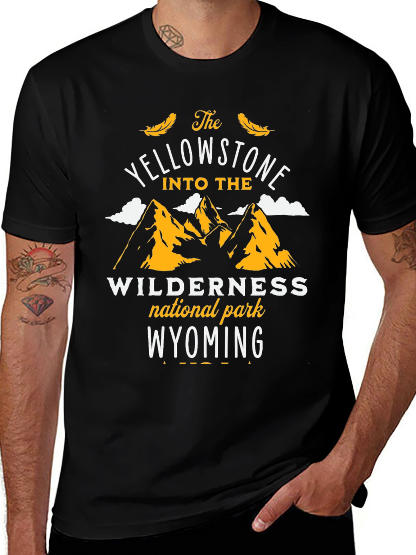 Yellowstone National Park Black Graphic Tee