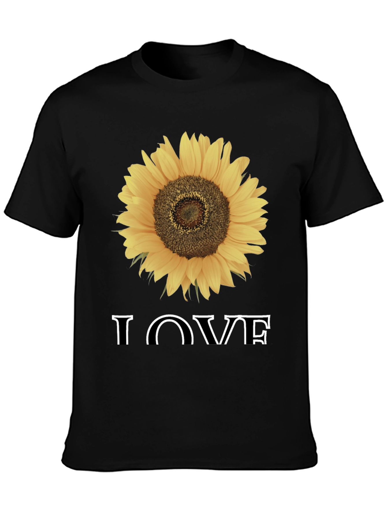 Sunflower Love Graphic Tee - Black