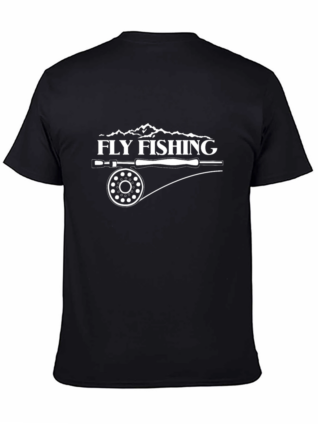 Fly Fishing Graphic Tee - Black Crew Neck