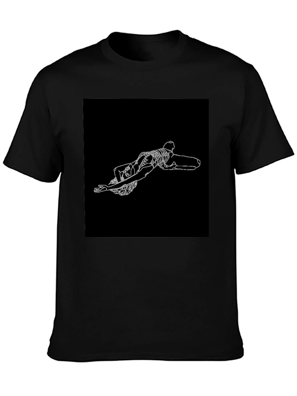 Skeleton Graphic Tee - Black Crew Neck T-Shirt