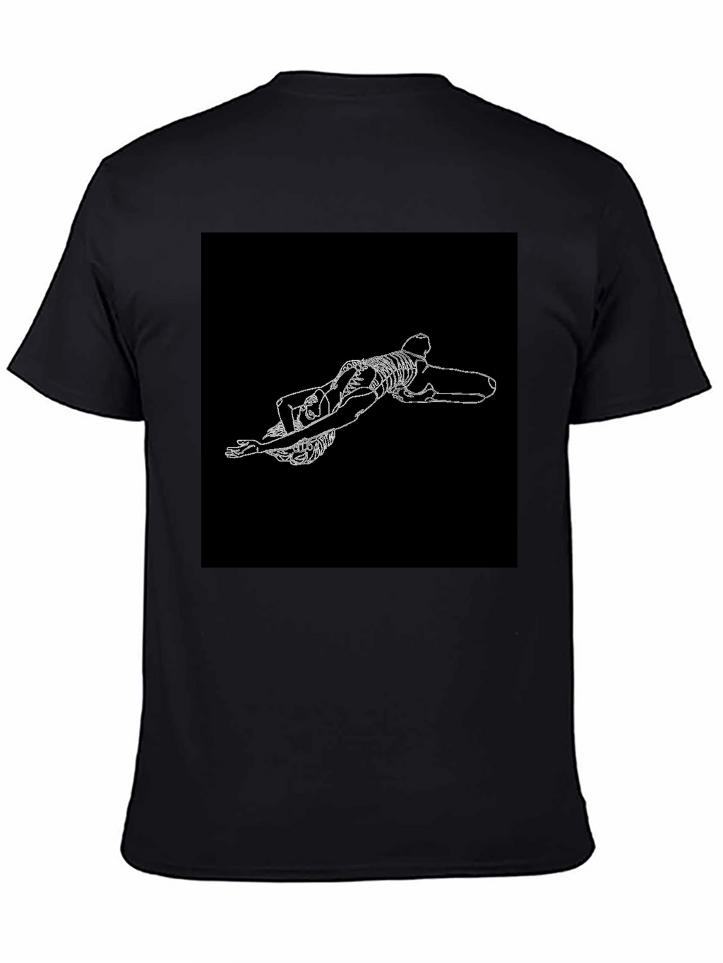 Skeleton Graphic Tee - Black Crew Neck T-Shirt