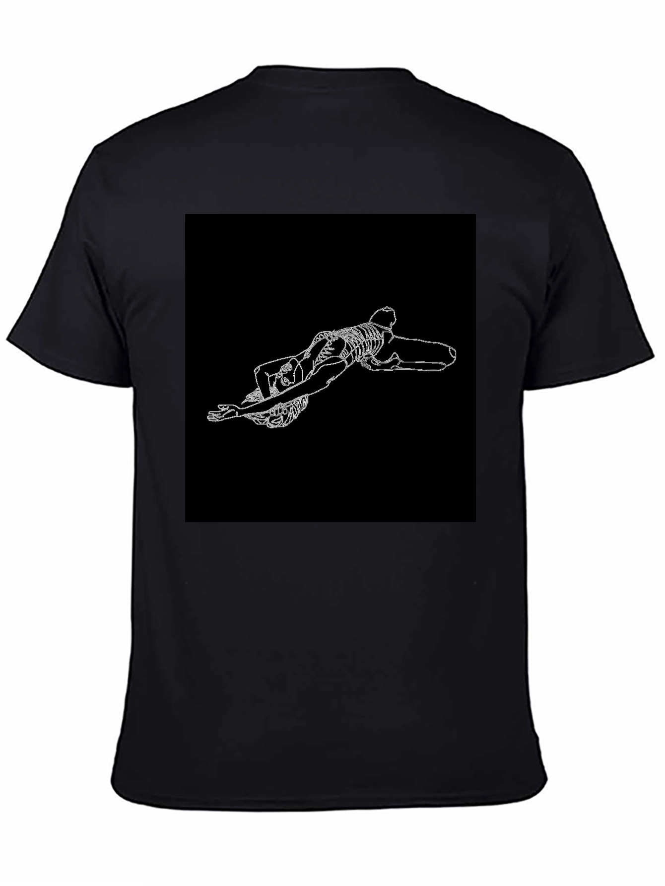 Skeleton Graphic Tee - Black Crew Neck T-Shirt
