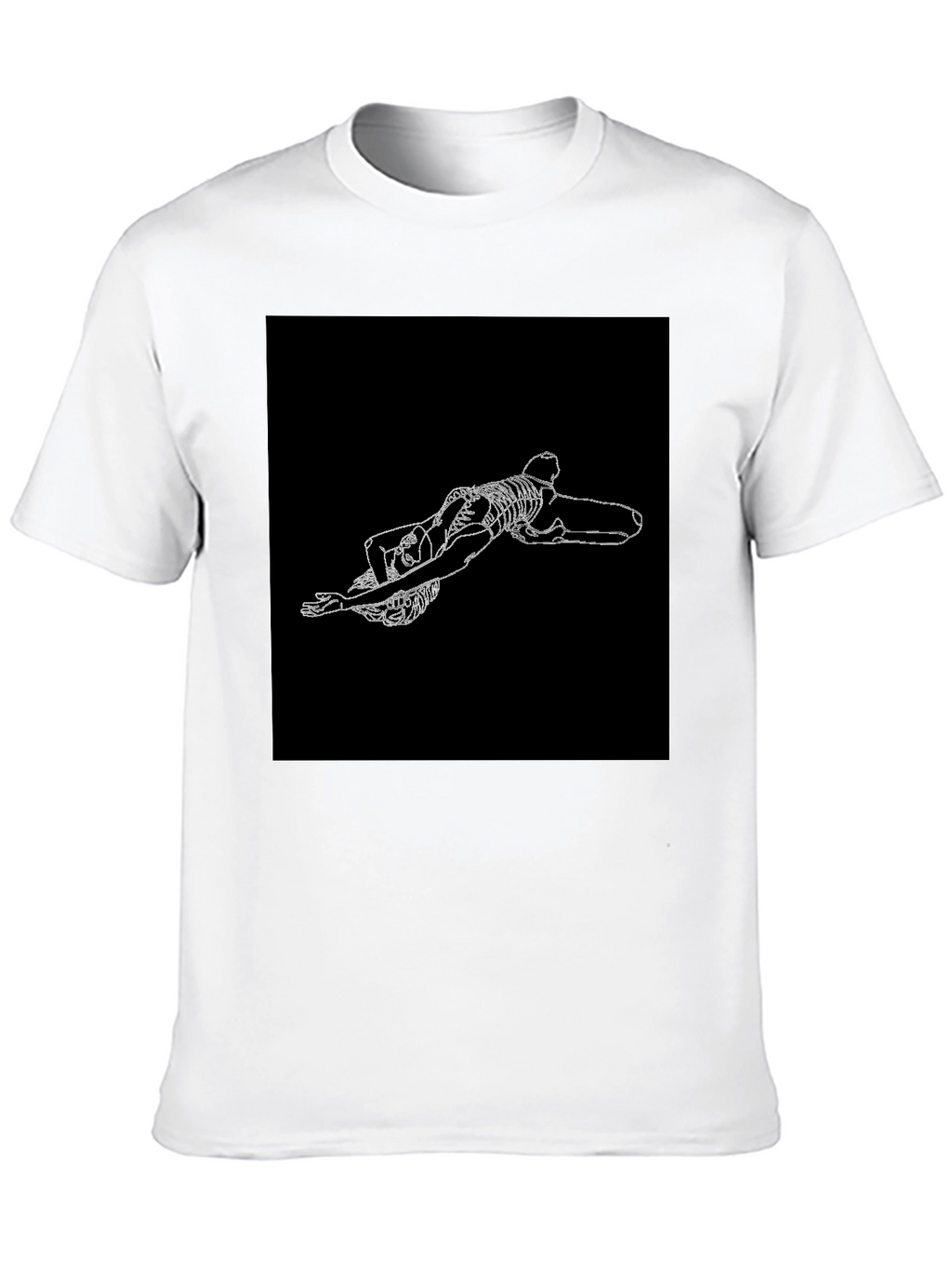 Skeleton Graphic Tee - Black Crew Neck T-Shirt