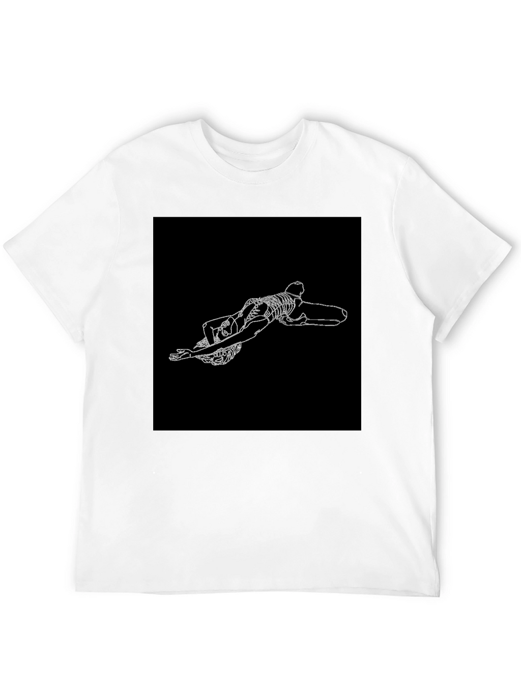 Skeleton Graphic Tee - Black Crew Neck T-Shirt