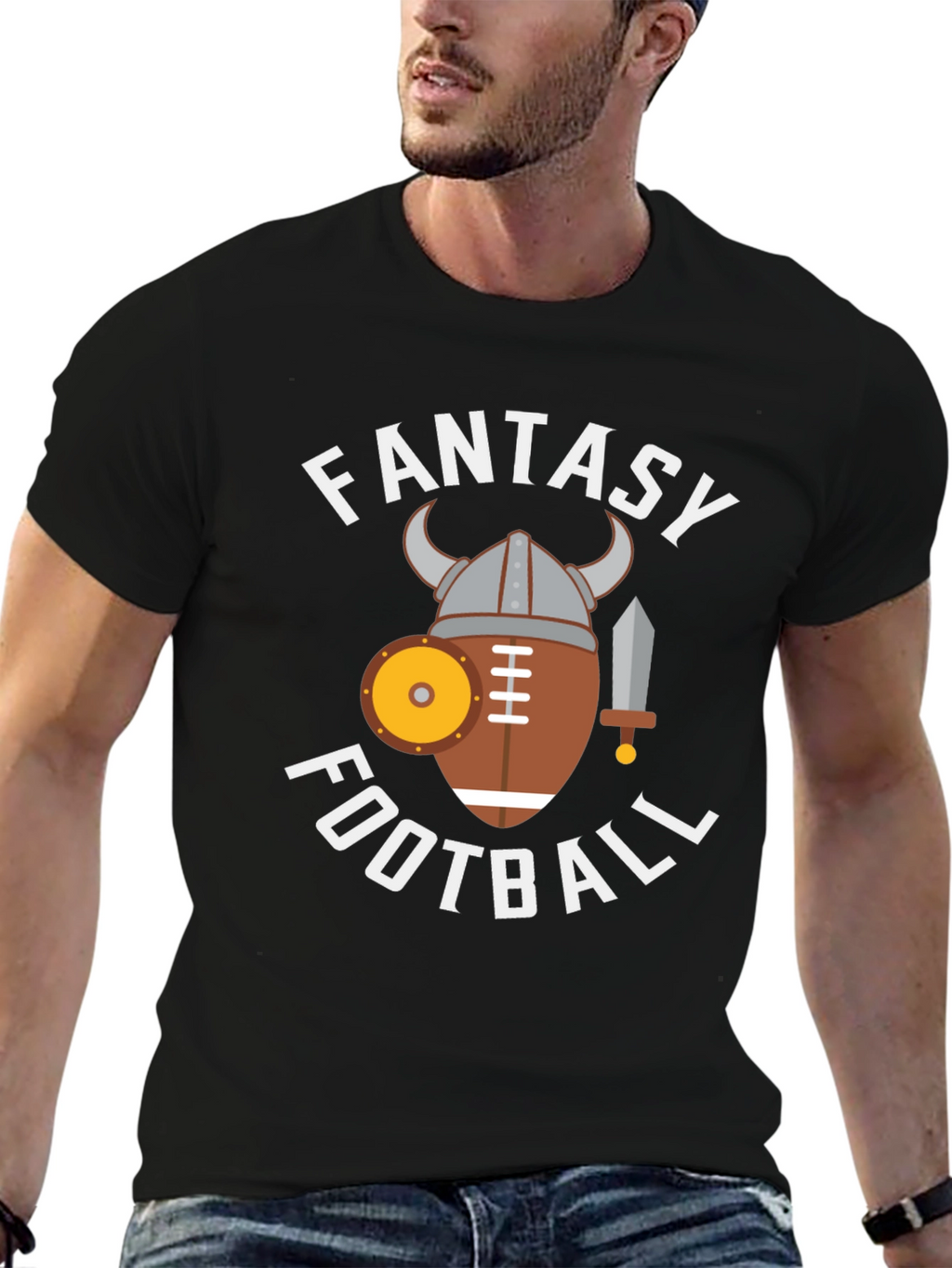 Fantasy Football Viking Style Graphic Tee